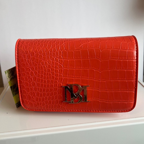 Badgley Mischka Orange Vegan Leather Crossbody or Clutch - Picture 7 of 15